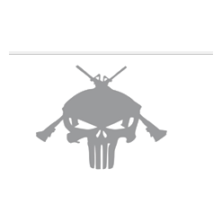 Logo Hatsan — caveira com fuzis cruzados